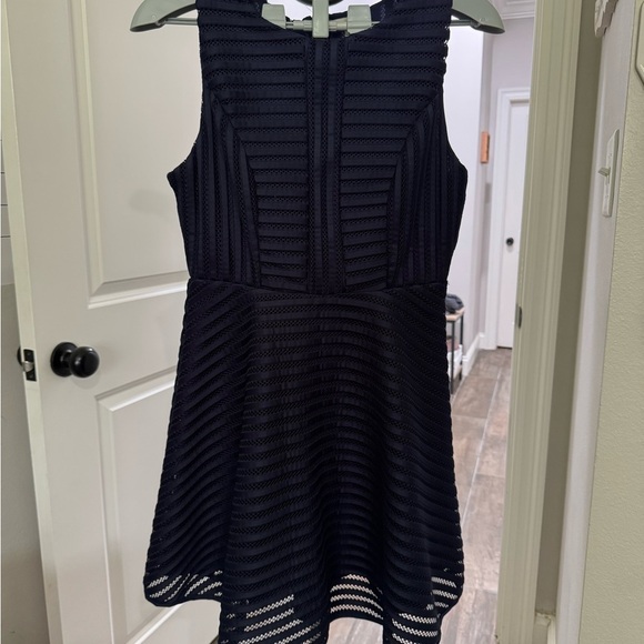 Sophia + Zeke Navy Fit and Flare Cocktail Mini Dress - Picture 1 of 10